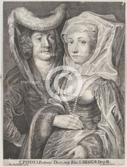 Saint Pepin I and his daughter, Saint Begga, ca. 1650-1700. Creator: Anon.