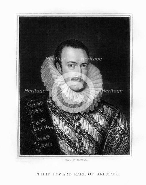 Saint Philip Howard, 20th Earl of Arundel, English nobleman, (1826).Artist: T Wright
