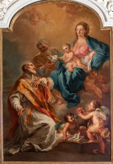 Saint Philip praying before the Holy Family. Creator: Bonito, Giuseppe (1707-1789)