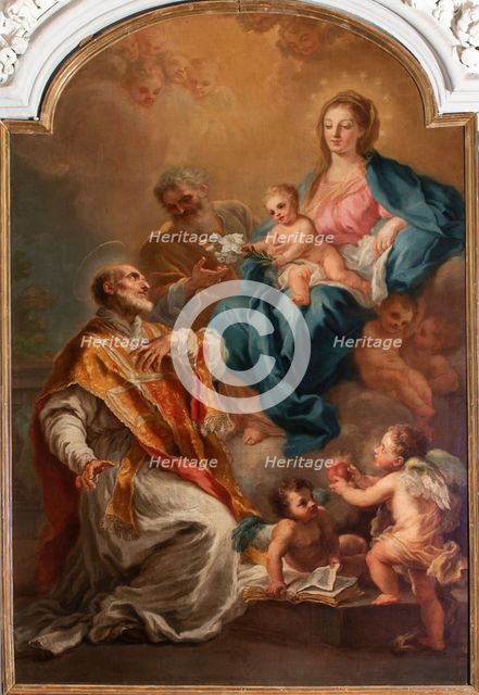 Saint Philip praying before the Holy Family. Creator: Bonito, Giuseppe (1707-1789).
