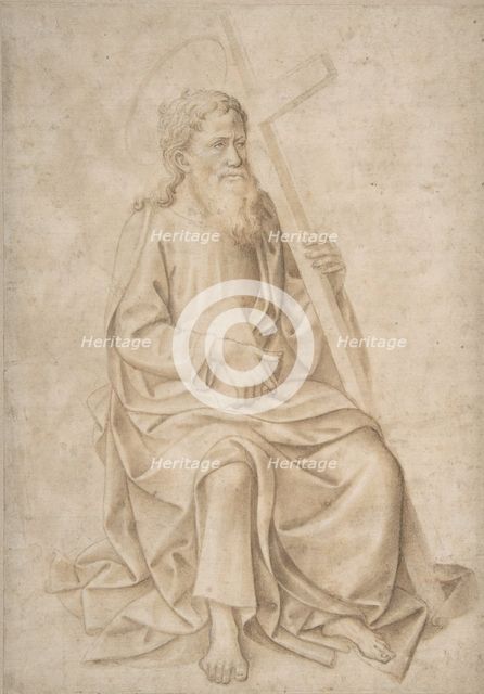 Saint Philip Seated, Holding a Book and a Cross, 1422-57. Creator: Pesello Peselli.
