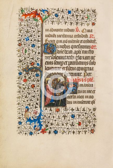 Saint Philip with an Axe and Saint James as a Pilgrim; Book of Hours, about 1440-1450. Creator: Workshop of the Bedford Master.