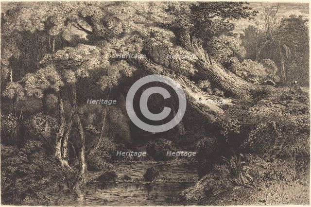 Saint-Pierre Stream near Pierrefond (Ruisseaude Saint-Pierre, pres Pierrefond), 1842. Creator: Paul Huet.