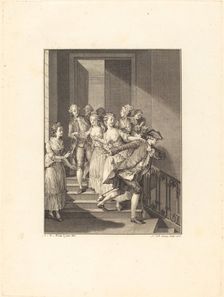 Saint-Preux sort de chez des femmes du monde, 1776. Creator: Nicolas Delaunay