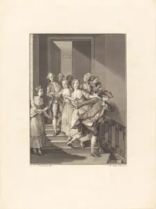 Saint-Preux sort de chez des femmes du monde, 1776. Creator: Nicolas Delaunay