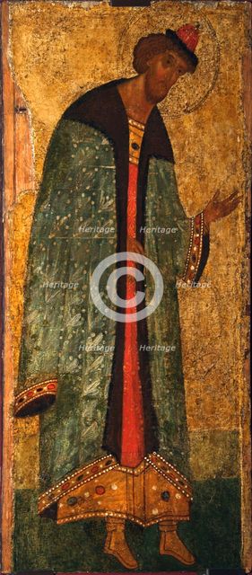 Saint Prince Boris, 15th century. Artist: Russian icon  