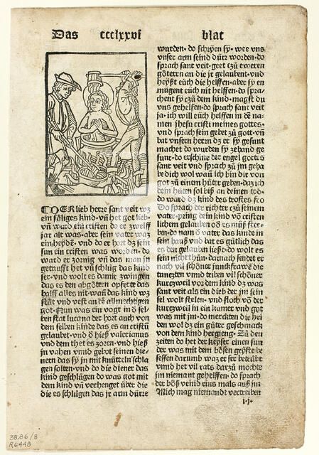 Saint Quiriaco from Heiligenleben (Lives of the Saints), Plate 8 from Woodcuts from..., 1929. Creators: Unknown, Johann Schönsperger the Elder, Jacobus de Voragine, Wilhelm Ludwig Schreiber.