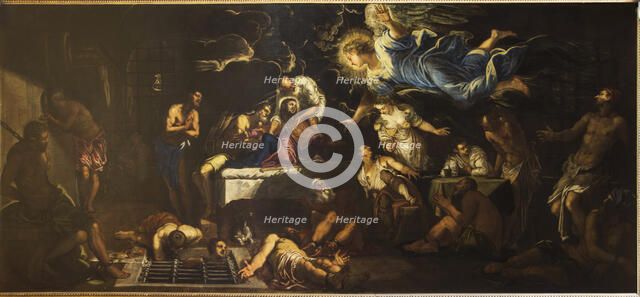 Saint Rochh in Prison Visited by an Angel, 1567. Creator: Tintoretto, Jacopo (1518-1594).