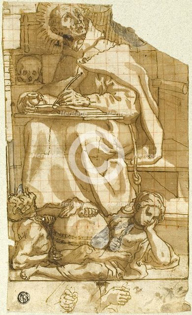 Saint Romuald or Saint Augustine in His Study, n.d. Creator: Andrea Lilio.