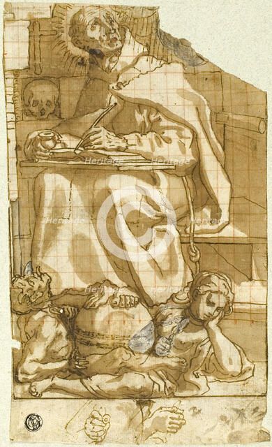 Saint Romuald or Saint Augustine in His Study, n.d. Creator: Andrea Lilio.