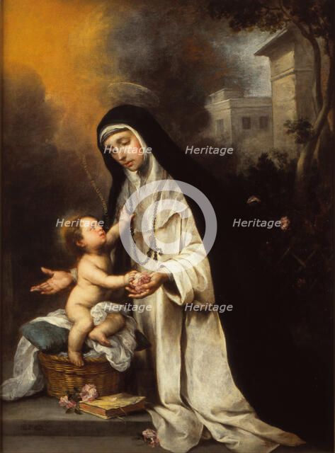 Saint Rose of Lima, 1670. Artist: Murillo, Bartolomé Estebàn (1617-1682)