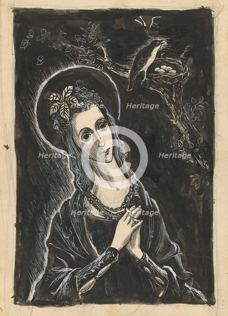 Saint with a Bird, 1939/1944. Creator: Ján Novák.