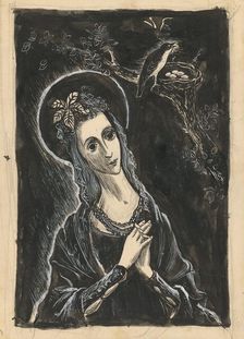 Saint with a Bird, 1939/1944. Creator: Ján Novák