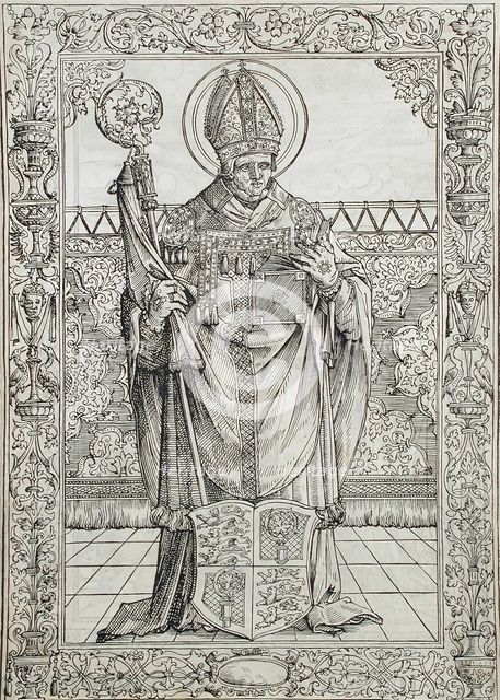 Saint Willibald (recto); Christ on the Cross (verso), Printed 1517. Creator: Unknown.