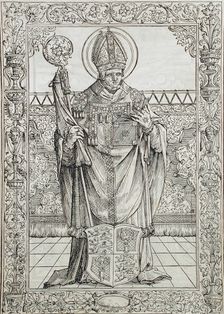 Saint Willibald (recto); Christ on the Cross (verso), Printed 1517. Creator: Unknown