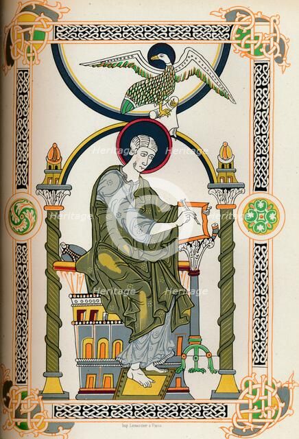 Saint writing, (1849).  Creator: Thurwanger.