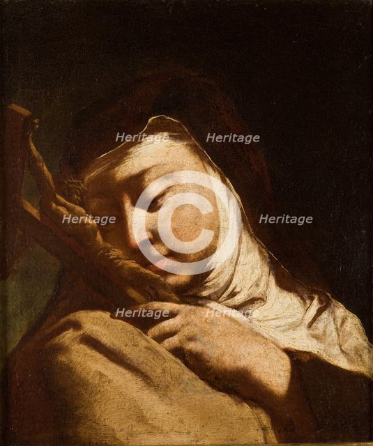 Saint Teresa of Ávila Contemplating the Cross, between 1740-1750. Creator: Domenico Maggiotto.