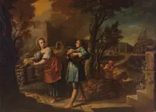 Saint Teresa and her brother Don Rodrigo attempting to build hermitages, 1735. Creator: Juan García de Miranda