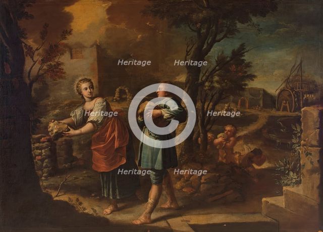 Saint Teresa and her brother Don Rodrigo attempting to build hermitages, 1735. Creator: Juan García de Miranda.