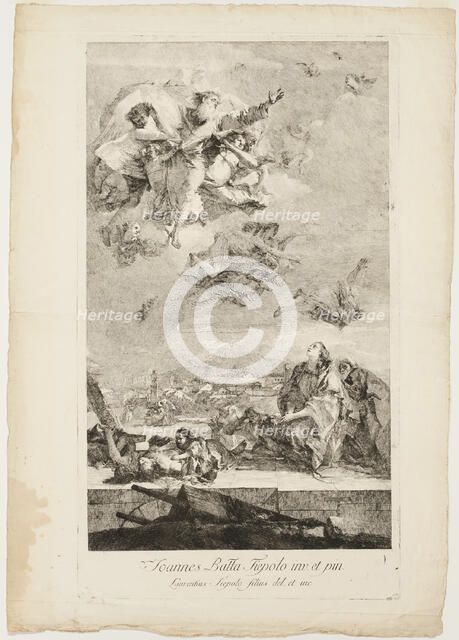 Saint Thecla Praying for the End of the Plague in the City of Este, after 1759. Creator: Lorenzo Tiepolo.