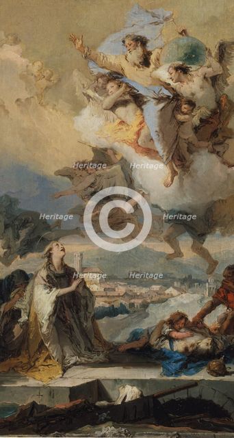 Saint Thecla Praying for the Plague-Stricken, 1758-59. Creator: Giovanni Battista Tiepolo.