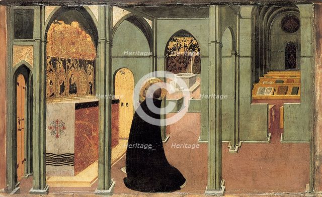 Saint Thomas Aquinas in Prayer, ca 1428-1432. Artist: Sassetta (1392-1450)