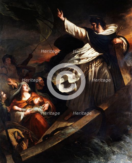 Saint Thomas Aquinas preaches trust in God during the storm, 1823. Creator: Scheffer, Ary (1795-1858).