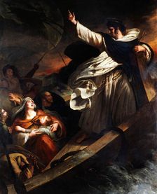 Saint Thomas Aquinas preaches trust in God during the storm, 1823. Creator: Scheffer, Ary (1795-1858)
