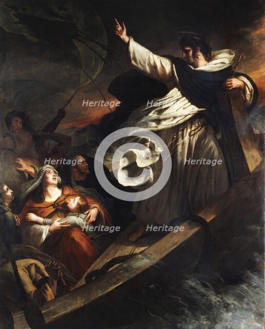 Saint Thomas d'Aquin prêchant la confiance en Dieu pendant la tempête, 1823. Creator: Ary Scheffer.