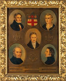 Saint Thomas's Hospital, London: arms and teachers, c1830. Creator: Unknown
