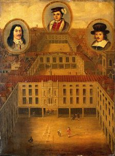 Saint Thomas's Hospital, Southwark: the enfilade of three courtyards..., c17th century. Creator: Unknown