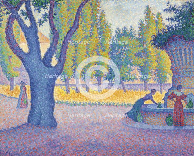 Saint-Tropez, fontaine des Lices, 1895. Creator: Signac, Paul (1863-1935).