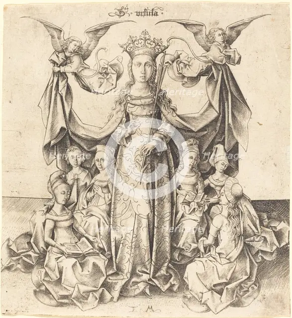 Saint Ursula and Her Maidens, c. 1475/1480. Creator: Israhel van Meckenem.