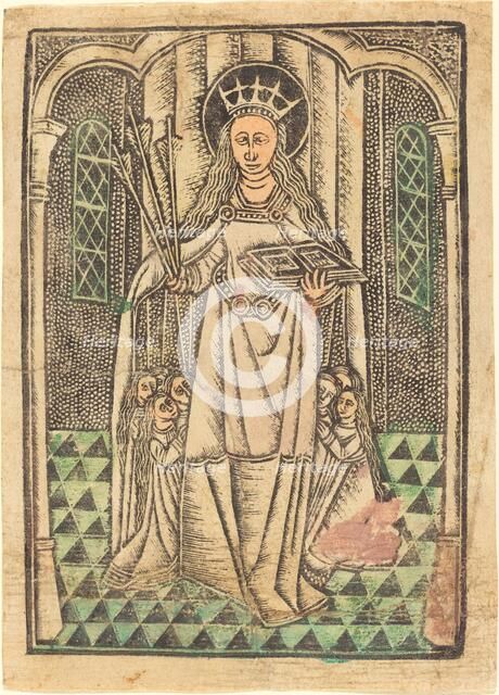 Saint Ursula as Protectress, in or after 1480. Creator: Unknown.