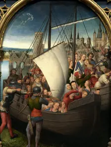 Saint Ursula Shrine: The Martyrdom of Saint Ursula, 1489. Creator: Memling; Hans (1433/40-1494)