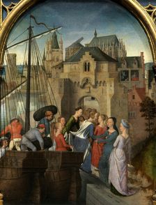 Saint Ursula Shrine: Arrival of the virgins in Cologne, 1489. Creator: Memling; Hans (1433/40-1494)