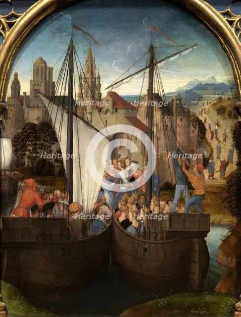 Saint Ursula Shrine: Arrival in Basel, 1489. Creator: Memling; Hans (1433/40-1494).
