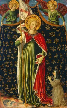 Saint Ursula with Two Angels and Donor, c. 1455/1460. Creator: Benozzo Gozzoli