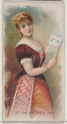 Saint Valentine's Day, United States, from the Holidays series (N80) for Duke brand cigare..., 1890. Creator: George S. Harris & Sons