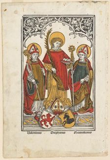 Saint Valentine, Saint Stephen and Saint Maximilian, 1498. Creator: Hans Burgkmair, the Elder