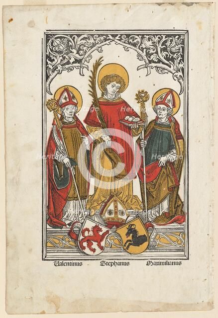 Saint Valentine, Saint Stephen and Saint Maximilian, 1498. Creator: Hans Burgkmair, the Elder.