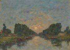 Saint-Valéry-sur-Somme. Moonlight on the canal, 1891. Creator: Boudin, Eugène-Louis (1824-1898)