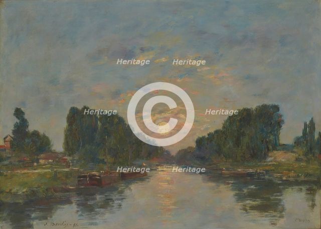 Saint-Valéry-sur-Somme. Moonlight on the canal, 1891. Creator: Boudin, Eugène-Louis (1824-1898).