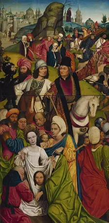 Saint Veronica and a group of Knights, 1477. Creator: Derick Baegert