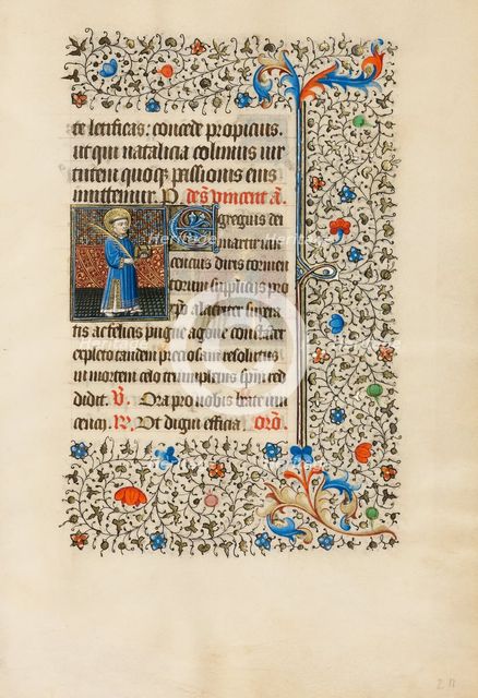 Saint Vincent with a Book and a Palm; Book of Hours, about 1440-1450. Creator: Workshop of the Bedford Master.
