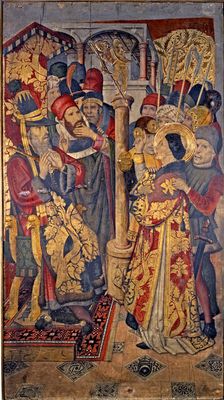 Saint Vincent before the judge and prefect Dacià, from the Altarpiece of Sant Vicenç de Sarria.