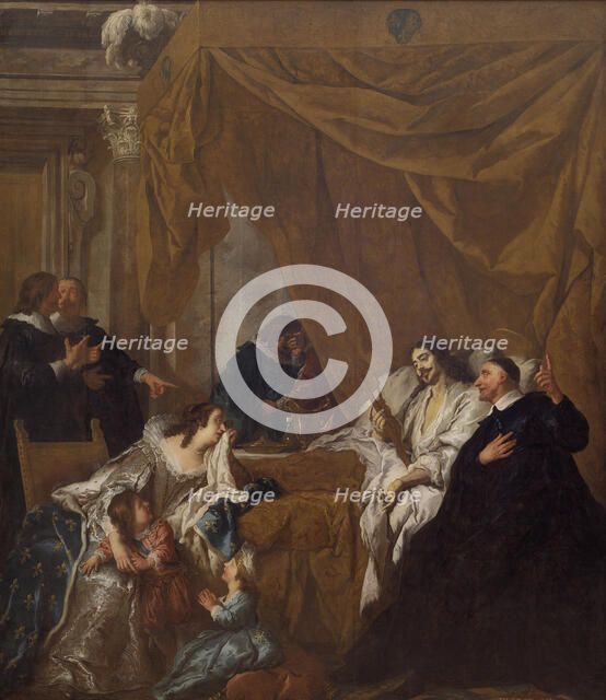 Saint Vincent de Paul at the Deathbed of Louis XIII, 1731. Creator: Troy, Jean-François de (1679-1752).