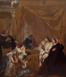 Saint Vincent de Paul at the Deathbed of Louis XIII, 1731. Creator: Troy, Jean-François de (1679-1752)