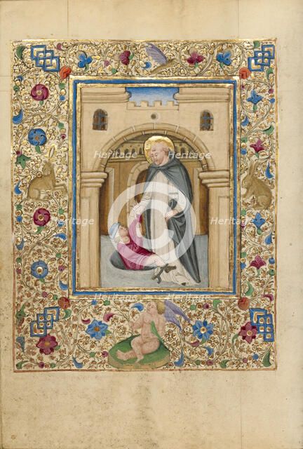 Saint Vincent Liberating a Man from Prison; Book of Hours, about 1460. Creator: Unknown.