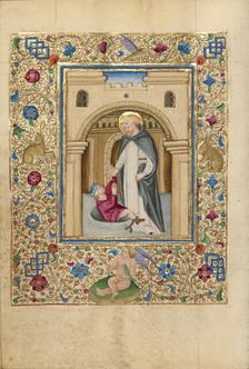 Saint Vincent Liberating a Man from Prison; Book of Hours, about 1460. Creator: Unknown